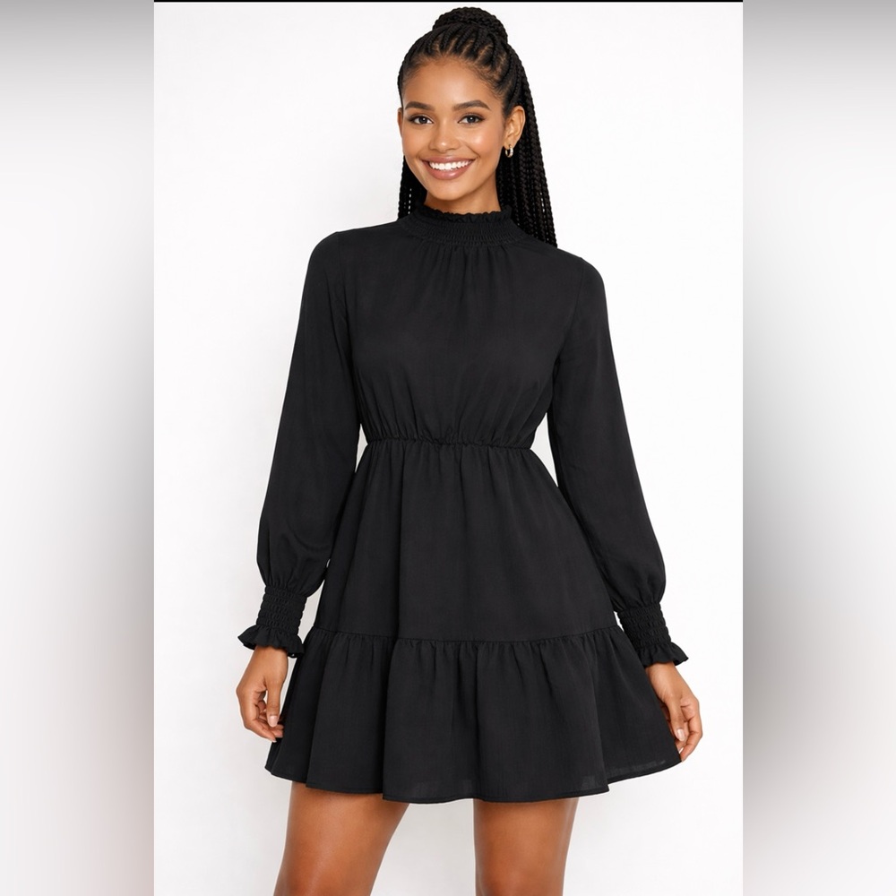Chic Black Long Sleeve Dress